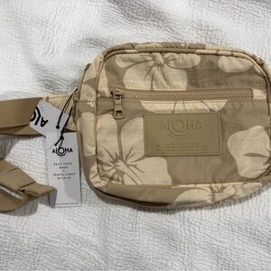 ALOHAS Beige Floral Belt Bag